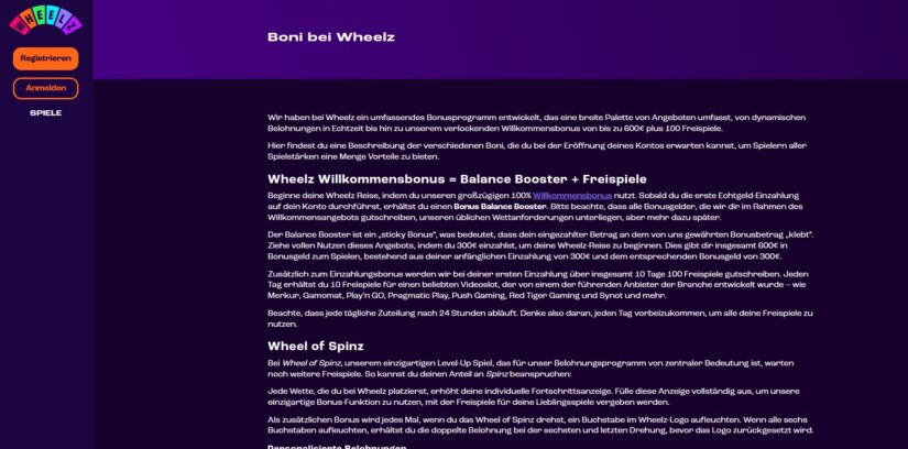 Wheelzgames Bonus